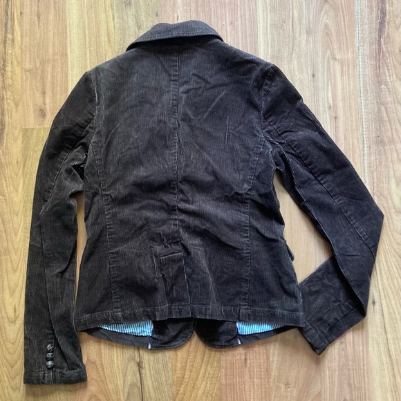 American Eagle Outfitters Corduroy Brown Blazer 2 Button Women’s Jacket Sz S/P - Picture 10 of 13